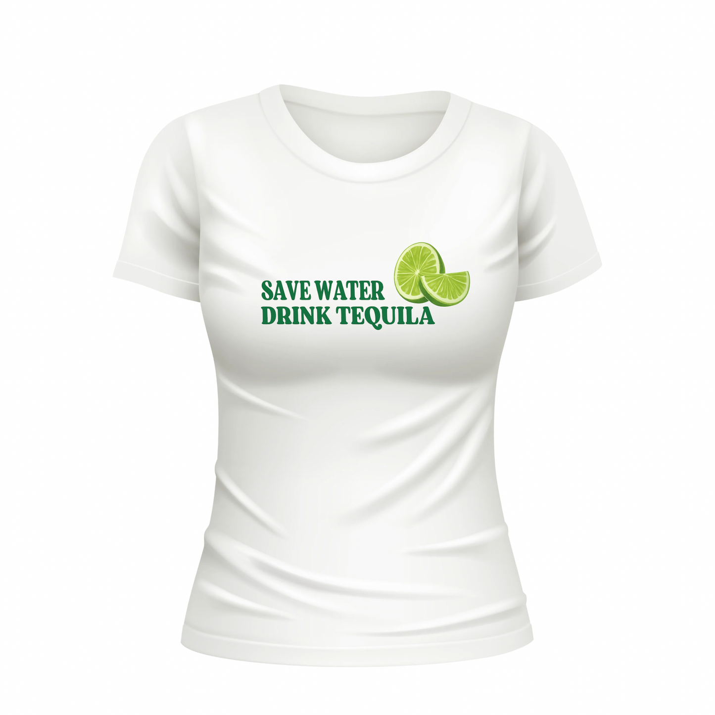 Save Water Women Fitted Tee