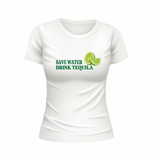 Save Water Women Fitted Tee